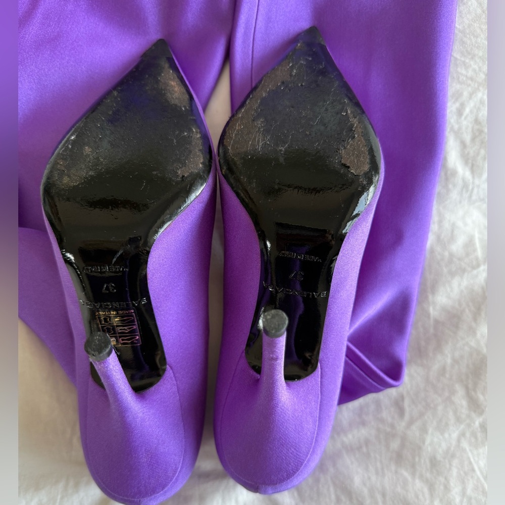 Balenciaga Purple Over-the-Knee Boots - Picture 3 of 5